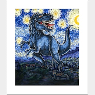 T-Rex dinosaur Posters and Art